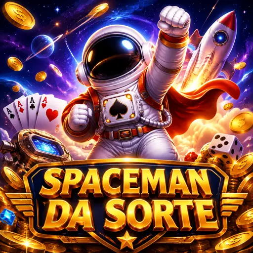Astronauta do Spaceman flutuando com a curva de multiplicador